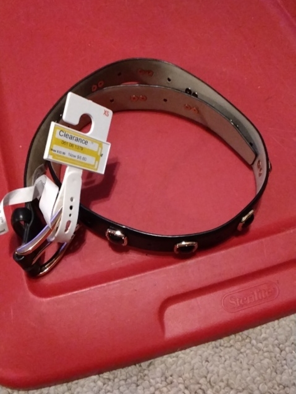 Black Women's Decorative Stud Belt - Unbranded